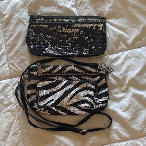 Victoria's Secret Black and Silver Sequin Wristlet Set